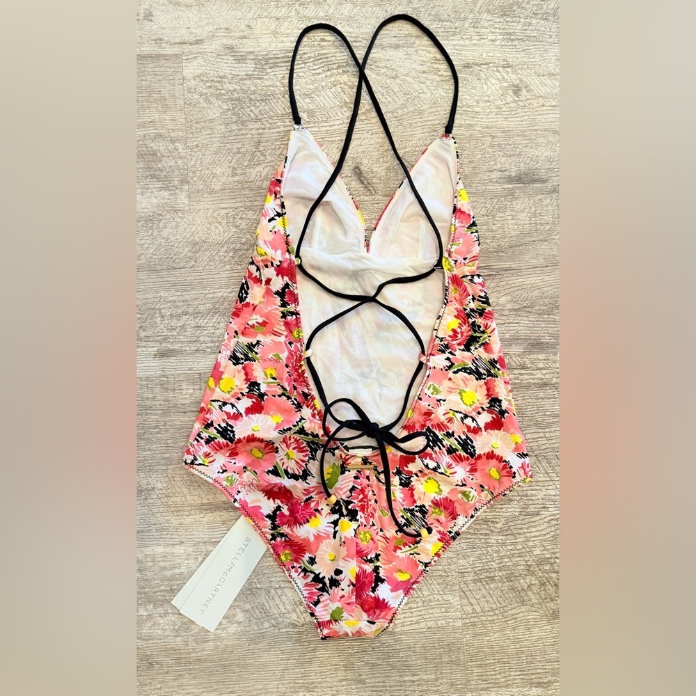 Stella McCartney Pink Floral One Piece Swimsuit NWT - Picture 9 of 16